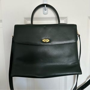 Vintage Coach Kelly Hand/Shoulder Bag in Green Pebbled Leather